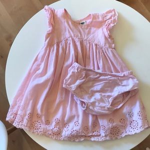 ON: Pink Ruffled Eyelet Dress w/bloomers